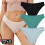 (Set 4, 3PCS) 3pcs Cotton Panties Soft Striped Underpants Sexy Solid Color Briefs 19