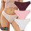 (Set 4, 3PCS) 3pcs Cotton Panties Soft Striped Underpants Sexy Solid Color Briefs 20