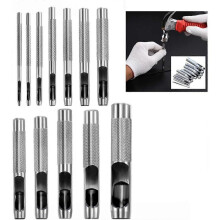 12 Pcs Round Steel Hollow Punch Set Leather Hollow Hole Punch for Leathercraft Craft Work for Watch Band2mm-14mm