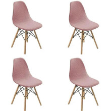 Pack Of 4 Dining Room Chair Slipcovers Fabric Shell Chair Covers Stretch Chair Protector Decor Slipcovers for Living Dining Room (Pink)