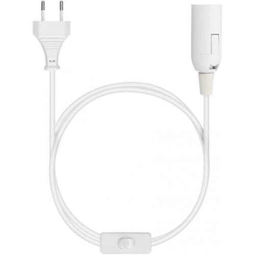 E27 socket with wire - Lamp holder for bulb with power cord electrical outlet and switch - 1.8m cable