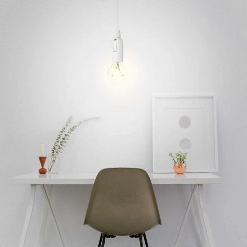 E27 socket with wire - Lamp holder for bulb with power cord electrical outlet and switch - 1.8m cable 1