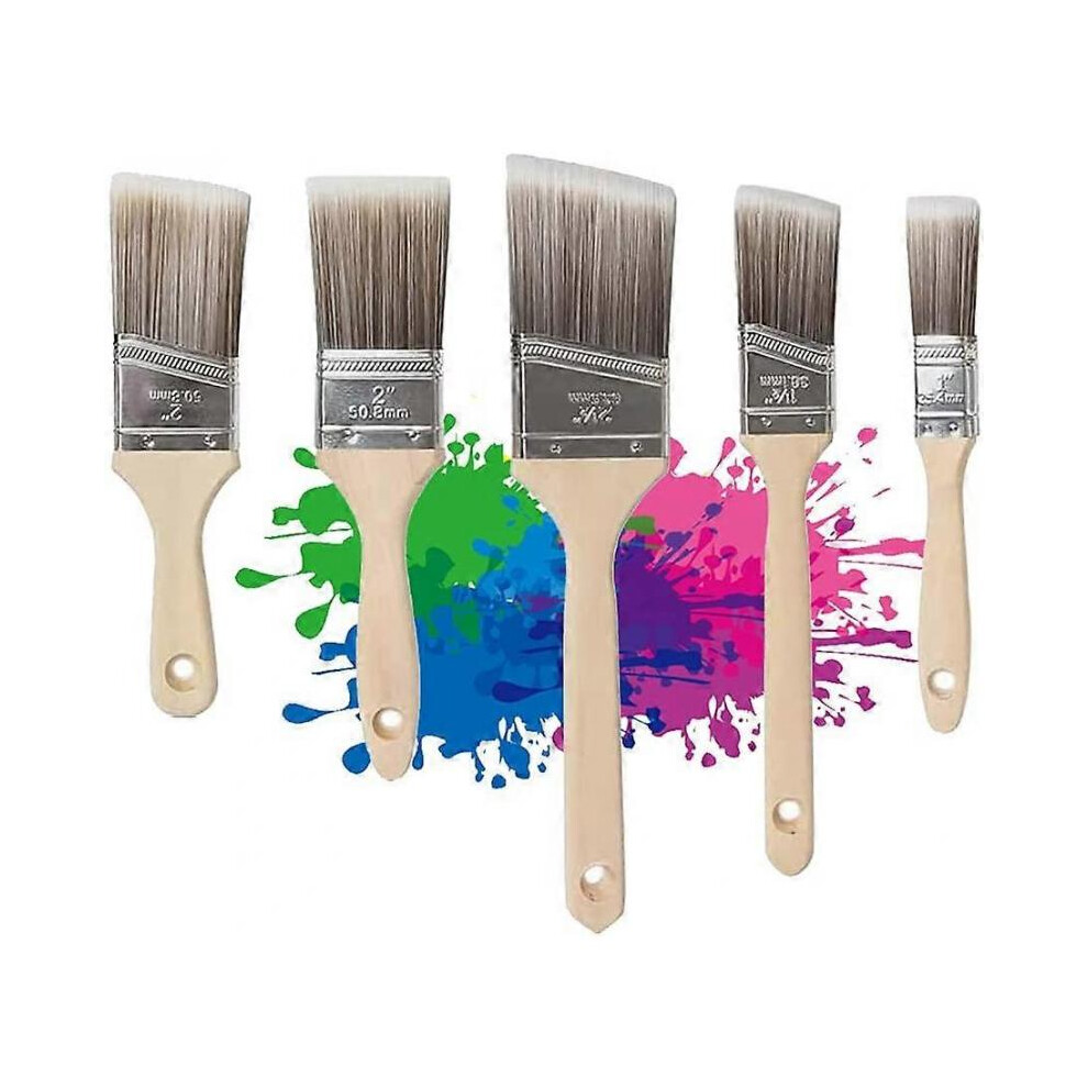 Pack Flat Paint Brushes 25.4Mm/38.1Mm/50.8Mm/63.5Mm Precise Paint Brushes For Walls And Ceilings Works Beveled Ferrule Brush 5004229865278