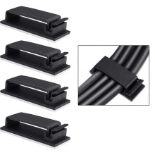 60 pcs Adhesive Cable Clips, 3M Adhesive Cable Clips Self-Adhesive Fastening Cable Tidy, Electrical Wire Organizer for TV/PC/Office/Home with