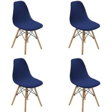 Pack Of 4 Dining Room Chair Slipcovers Fabric Shell Chair Covers Stretch Chair Protector Decor Slipcovers for Living Dining Room (Blue, 4pcs)