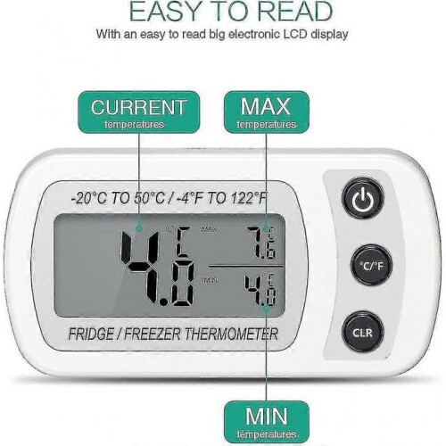 2 Pack Refrigerator Thermometer, Digital Freezer/fridge Thermometer 2