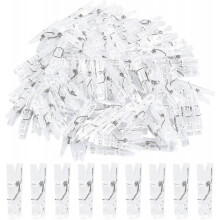 100 Pcs Mini Pegs for Photos Tiny Photo Clips Clear Plastic Clothes Pegs Plastic
