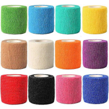 12pcs 1 X 5 Yards | Self Adhesive Bandage Wrap, Athletic Elastic Cohesive Bandage for Sports Injury,strain,knee & Wrist,ankle Sprains & Swelling First
