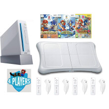 4-Player Nintendo Wii Console + Mario Vs Sonic at the Olympics Winter Summer London - Refurbished