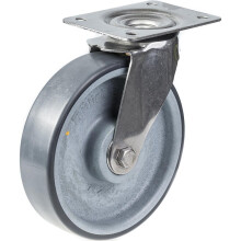 Rueda giratoria de acero inoxidable de 200 mm con termoplástico gris conductor de la electricidad