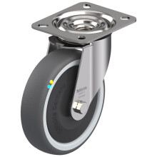 Rueda giratoria de acero inoxidable de 125 mm con termoplástico gris conductor de la electricidad