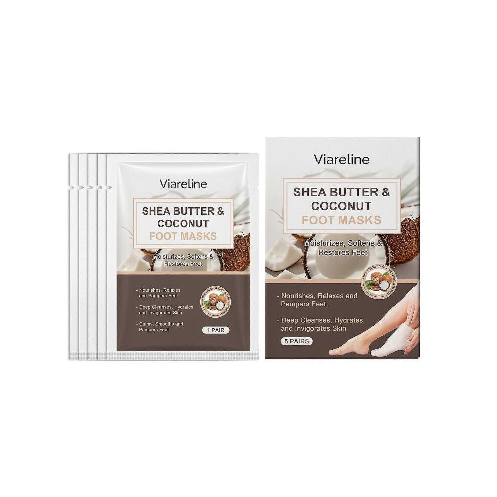 Viareline Coconut Moisturizing Foot Mask Moisturizing and nourishing Foot Deep Moisturizing and Rejuvenating Daily Foot Care-image-OPC-PH5RZFW-NEW