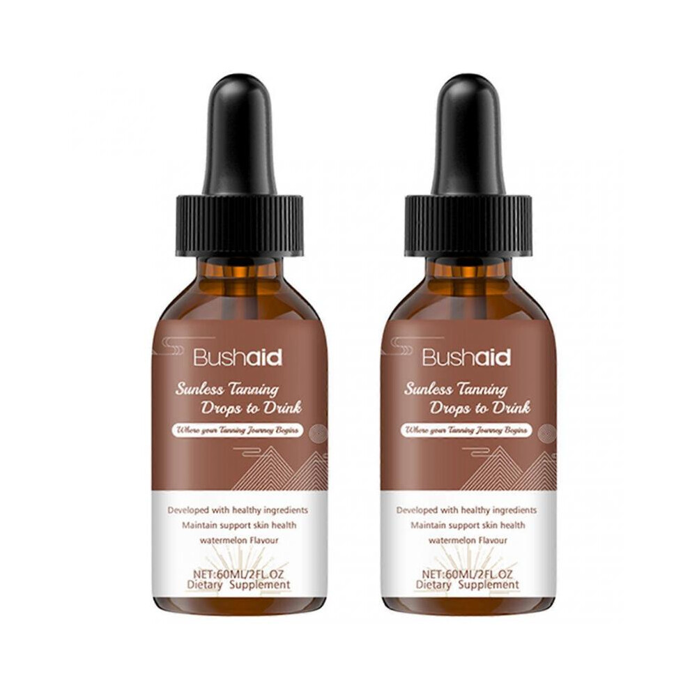 Dark (2Pcs) Liquid Tanning Supplements, Tanning Drops To Drink,Sunless Tanning Drops For Summer, Moisturizing Bronzing Tanner