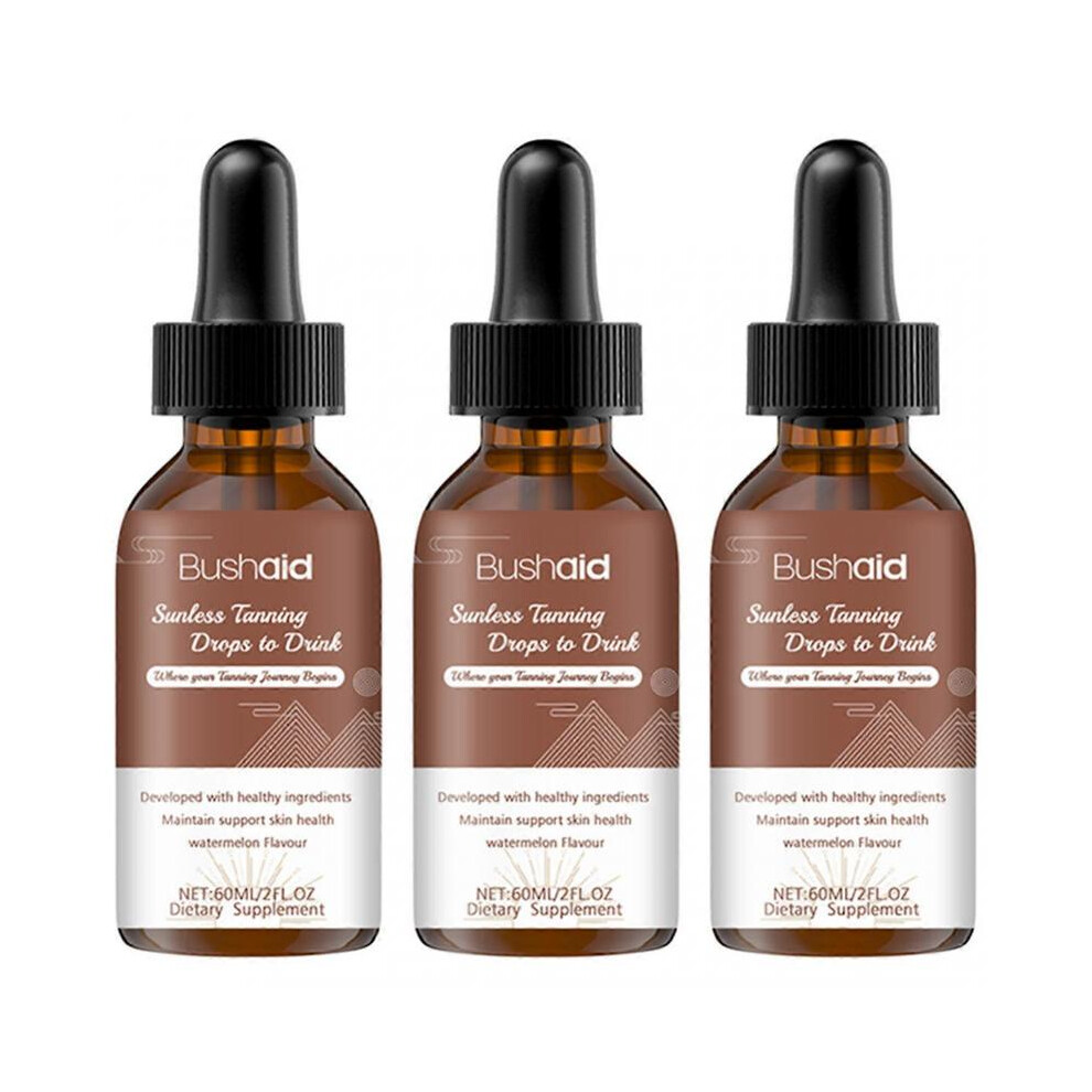 Dark (3Pcs) Liquid Tanning Supplements, Tanning Drops To Drink,Sunless Tanning Drops For Summer, Moisturizing Bronzing Tanner