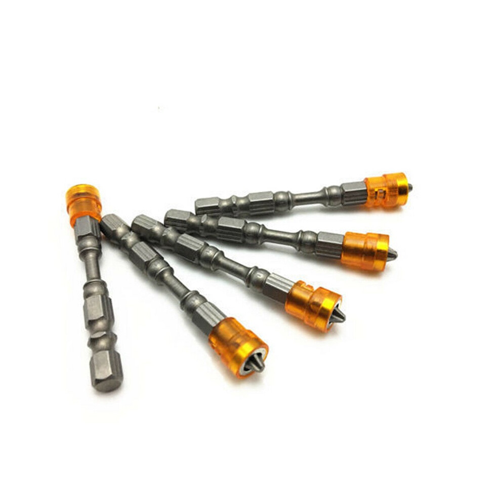 (Orange) 14" 5pcs 65mm Hex Shank Ph2 Single Head Anti Slip Magnetic Hot Bits Screwdriver-image-OPC-PH5S5MY-NEW