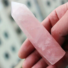 (5-6cm) Rock Rose Natural Quartz Crystal Point Healing Stone Obelisk Wand Ornament Pink