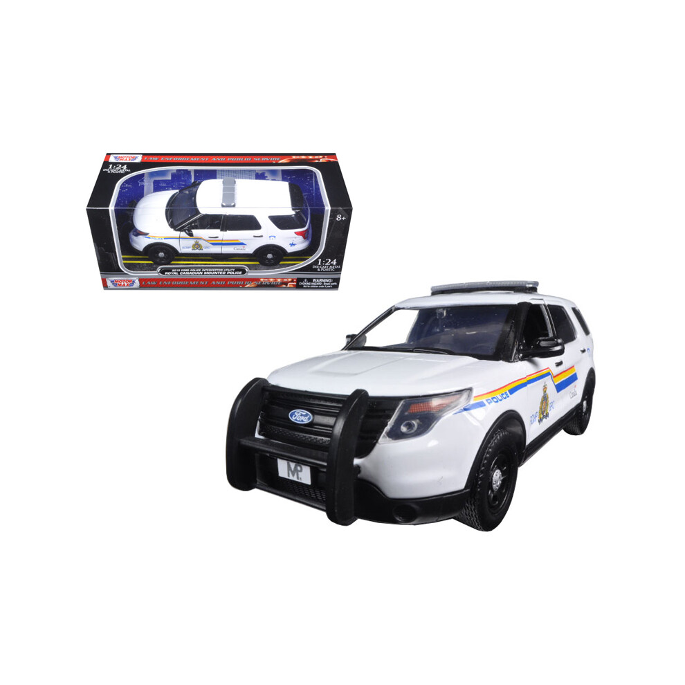 Motormax 2015 Ford Police Interceptor Utility Rcmp Royal Canadian Mounted Police Car With Light Bar 1/24 Diecast Model Car By-image