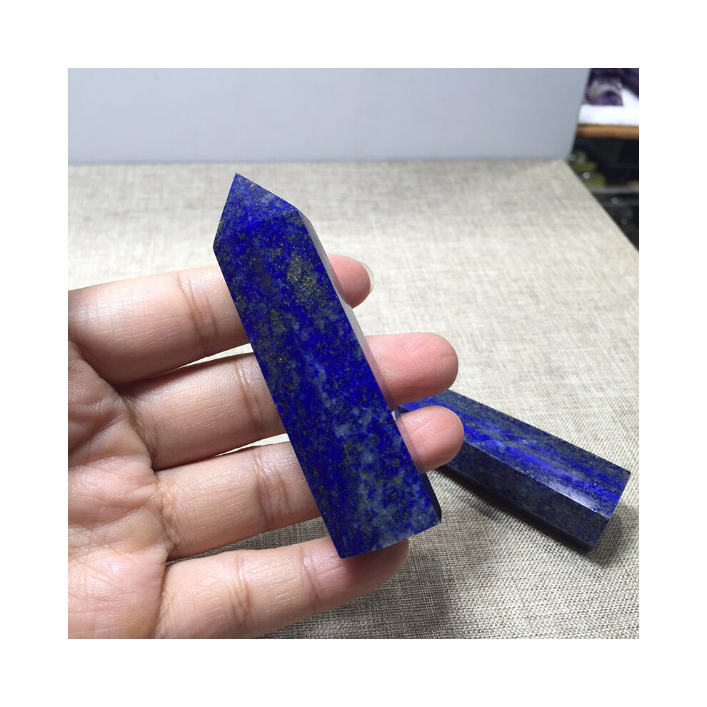 (5-6Cm) Natural Lapis Rock Lazuli Quartz Crystal Stone Point Healing Wand Dark Gift Blue