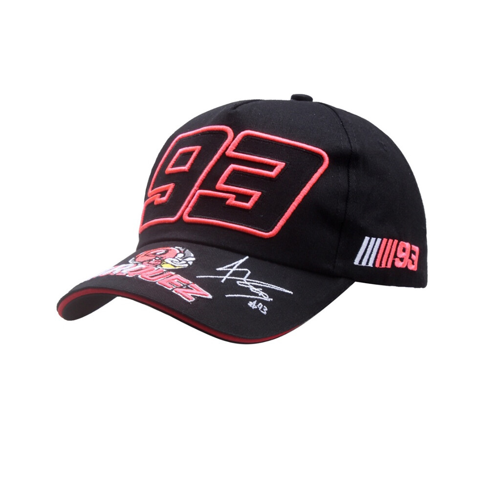 (Black) Cap Moto Baseball Gp Car Racing Embroidery Hip Hop Casual Hat Red Black Black,Red