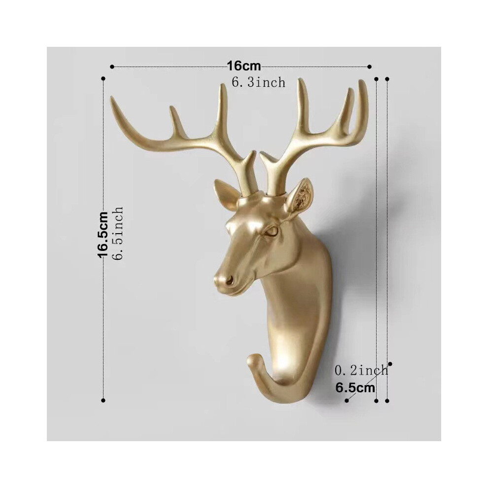(Gold Deer) Antler Elephant Horse Animal Coat Hooks Single Wall Hooks Mounted Hooks Wall-image-OPC-PH5SBRH-NEW