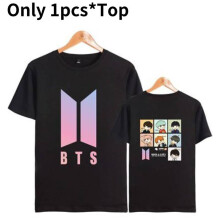 (Black,L)Bts Print T-shirt Unisex T-shirt Bangtan Boys Kleding Mode Zomer Cadeau Shirt