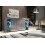 Creative Furniture Eden 164cm Sideboard LED with Dark Grey Gloss Doors - E115CR | 3 Doors, Glass Shelves, Cable Access, LED Lighting 4