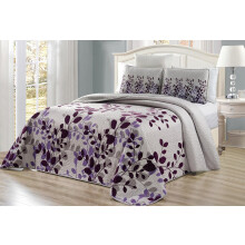 3 piese supradimensionate fine (115 """" x 95 """") Fresca Set de matlasare Fresca Reversibila Copertina King Size Size Size (Purple Grey Vine)