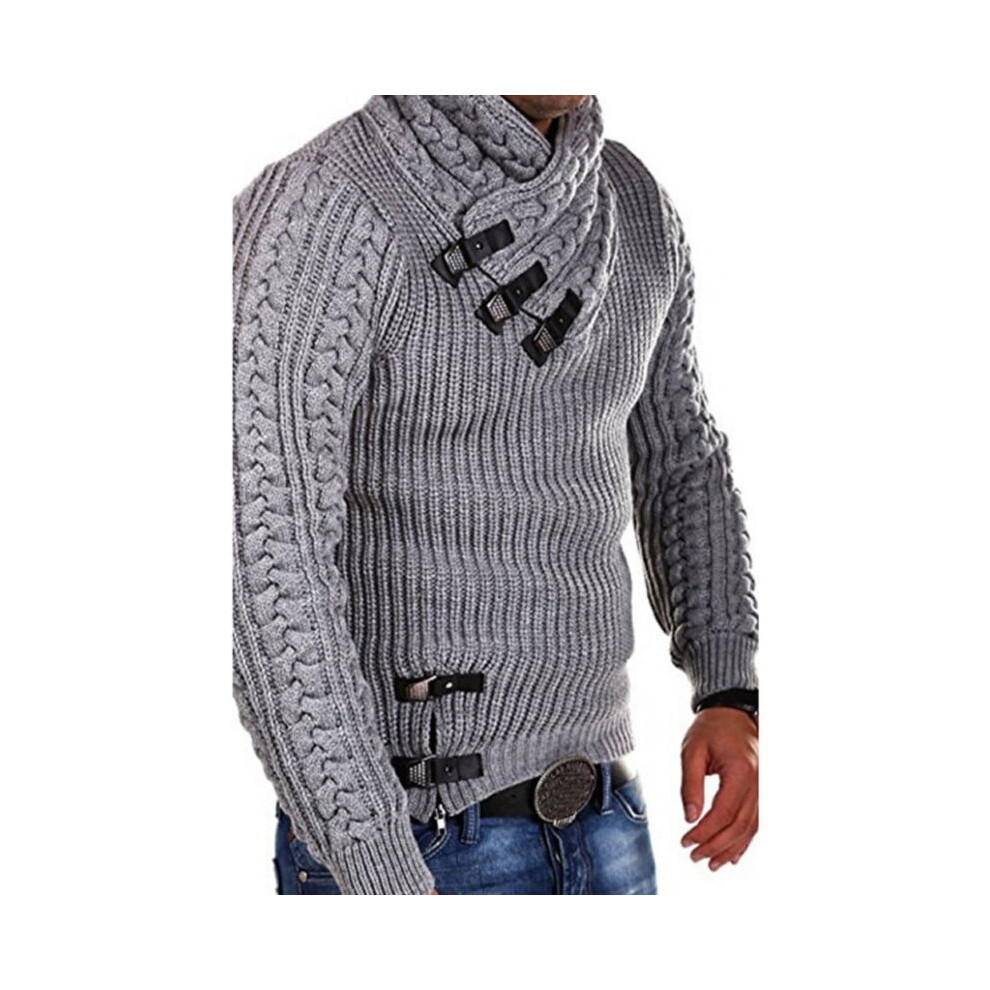 (Light Gray, S) Twist Mens Flower Winter Sweater Knitted Sweater Pullover Jacket Coat Knit Wear-image-OPC-PH5SKNJ-NEW