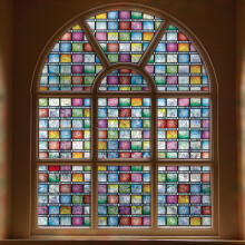 FEOMOS Stained Glass Window Film Rainbow Window Tint Window Privacy Films Decorative Window Stickers for Home Anti UV 17.3 x 78.7 inches
