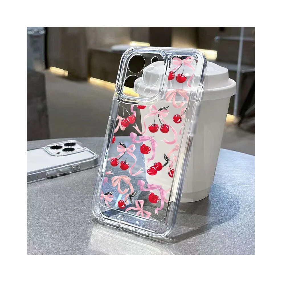 Photos - Case  Cherry Bowknot Soft Clear Phone  For iPhone 15 14 13 12 11 Pro Max Red(2, For iPhone 14 Pro)