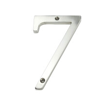 HASWARE House Number Sign 4 inch Modern Door Numbers Signage Plaque Street Home Address Numerals Zinc Alloy (7 Silver)