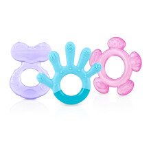 Nuby 3-Stufen-Beruhigungsbei ring, 3-teiliges Set Zahnen der Vorder- und Mittelz hne sowie der Hinterz hne Rosa/Lila, ab 3 Monaten