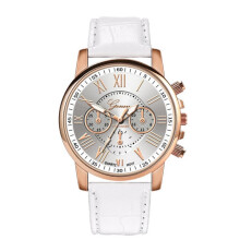 (White)Vrouwen Leren Klassieke Quartz Horloge Modieus Polshorloge Accessoire Cadeaus Meisjes