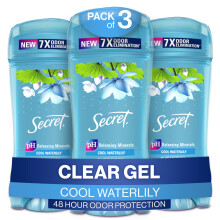 Secret Fresh Clear Gel Antisudorifique et D odorant pour Femme Parfum N nuphar 2,6 oz (Lot de 3)
