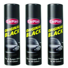 3 X CARPLAN ORIGINAL BLACK TRIM & BUMPER SHINE 500ML EACH