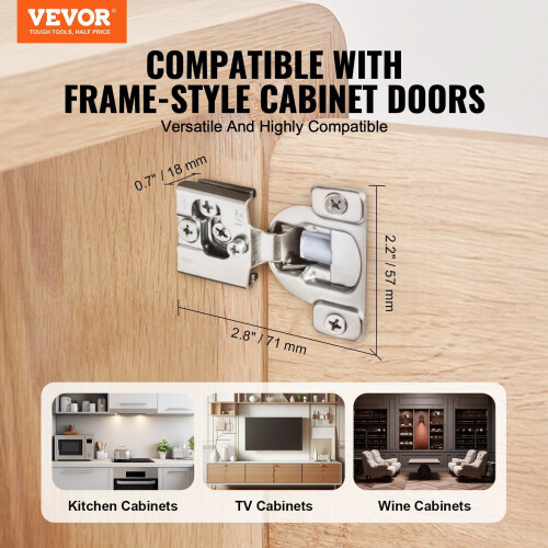 VEVOR VEVOR Cabinet Door Hinges 40 Packs Partial Overlay Soft Close for Framed Type 1