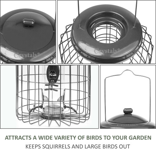 Squirrel Proof Hanging Bird Seed Feeder Heavy Duty Garden Wild Birds 2