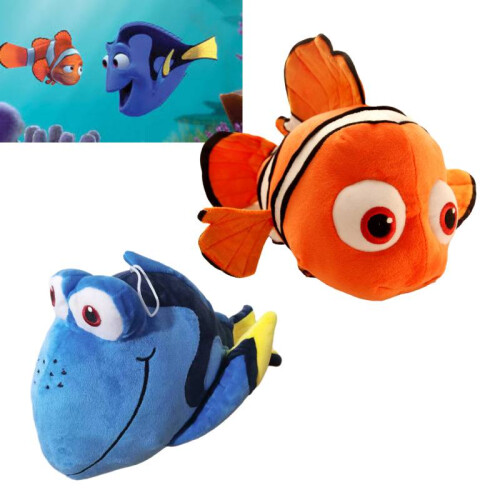 (Dory,40cm)Ανδράκι από λούτρινο Finding Nemo Dory, πλαστικό ψάρι κλόουν, παιχνίδι γούνινο, δώρο 1