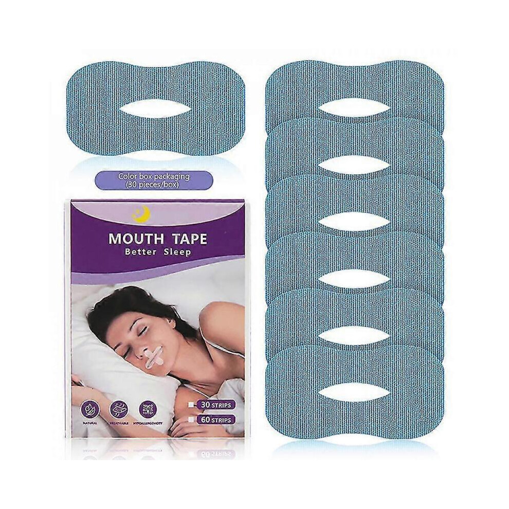 Blue (30 Pcs ) O-Shaped Tape For Sleeping,Tape For Snoring,Strips For Nasal Breathing, Promote Better Nighttime Sleep Quality And Instant Snoring Relie