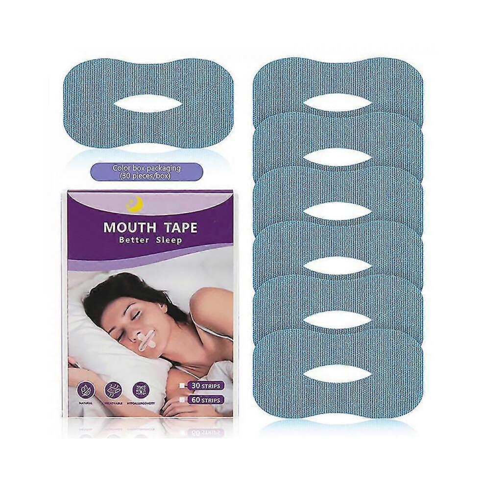 Blue (60 Pcs ) O-Shaped Tape For Sleeping,Tape For Snoring,Strips For Nasal Breathing, Promote Better Nighttime Sleep Quality And Instant Snoring Relie