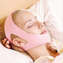 Snore Chin Up Belt Universal Breathable Keep Mouth Closed Adjustable Anti Snore Chin Strap for Sleeping Pink