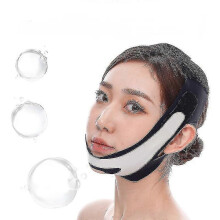 (Black) Reusable Chin Strap, Double Chin Reducer, Adjustable High Elasticity Chin Mask, Breathable Face Lifting Strap