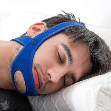 Anti-snoring Band Anti-snoring Cpap Adjustable Chin Band Sleep Apnea Jaw Solution-color: Blue GTM