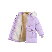 (Purple, 5-6Years) Kids Girls' Coat Parka Jacket Warm Winter Hooded