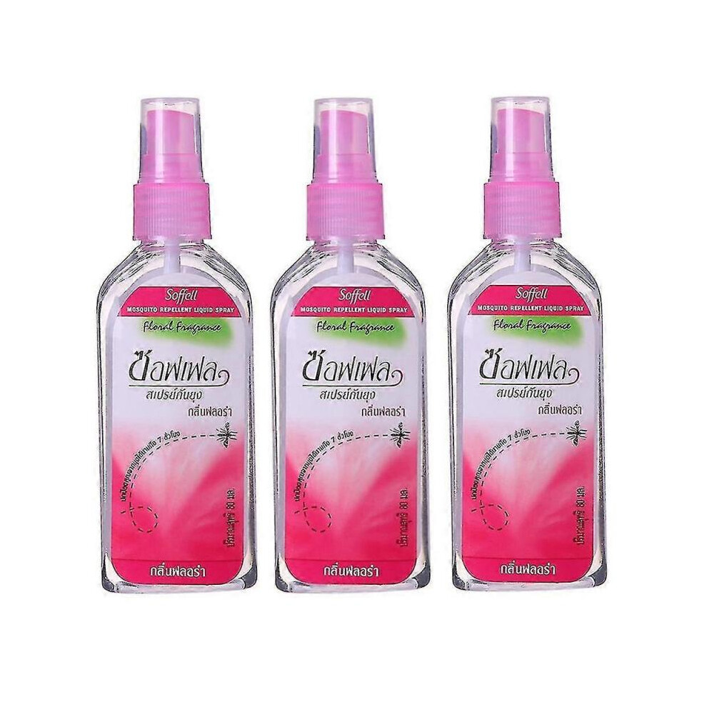 3x 80ml Mosquito Spray Thailand Plant Anti-mosquito Bite Swelling Itching Mosquito Repellent Liquid Spray for Body Pest Killer