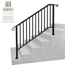 Iron Handrail Stair Railing Fit 4-5 Steps Handrail Outdoor Deck Hand Rail