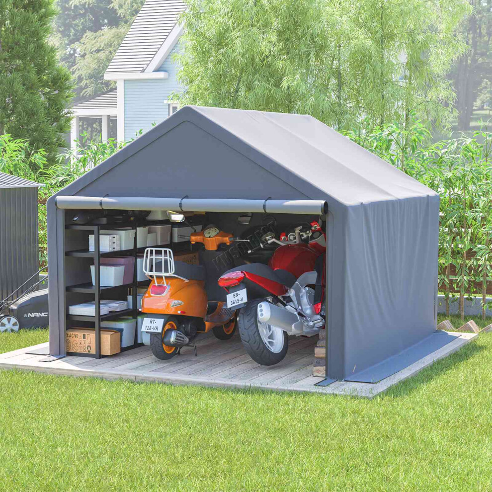 (10X10FT) BIRCHTREE Garden Storage Tent Shed Steel Frame Waterproof