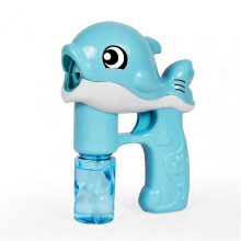 (Blue) Dolphin Bubble Machine with 2 Bubble Bottle for Kids Bubble Blower Sound Lightening Summer Toy Birthday
