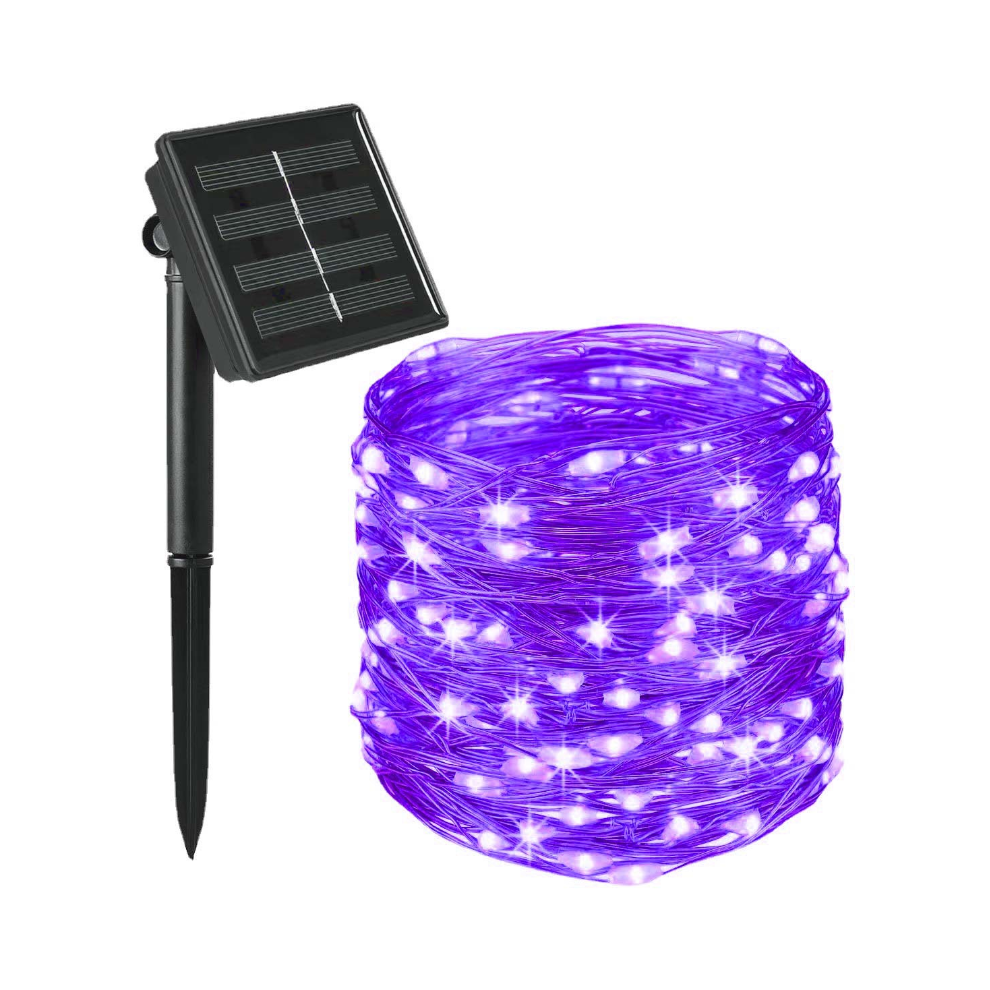 (Purple, 12 meters 100 LEDs) 7/ 12 / 22 / 32 meters  Solar Power String Fairy Lights 8 Twinkle Modes Waterproof Outdoor Garland Garden Decoration Lamp-image-OPC-PH5VSQF-NEW
