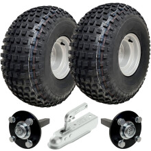 22x11.00-8 Knobby ATV Quad Aanhangwagen Kit Wielen Assen Hitch Laadvermogen 310kgs